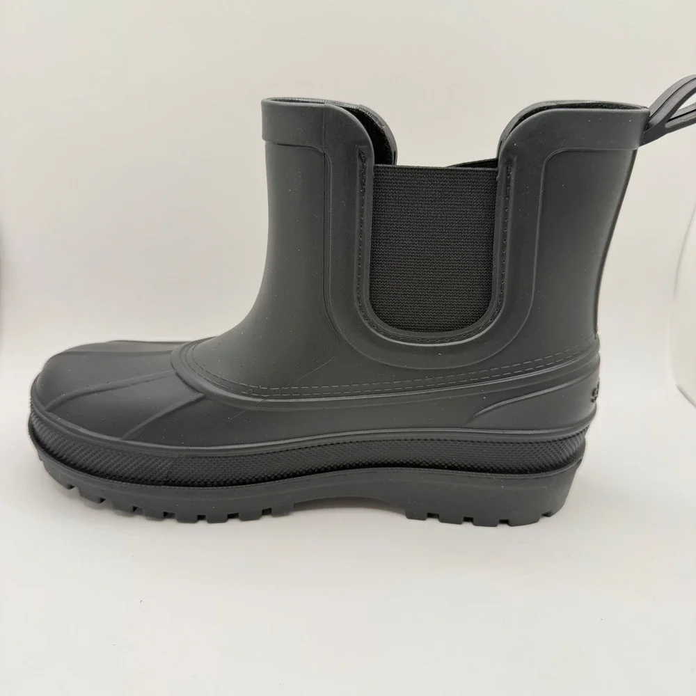 Sperry Boys Black Rain Boots Waterproof Duck Ankle Boot STK29447 Size 4M
